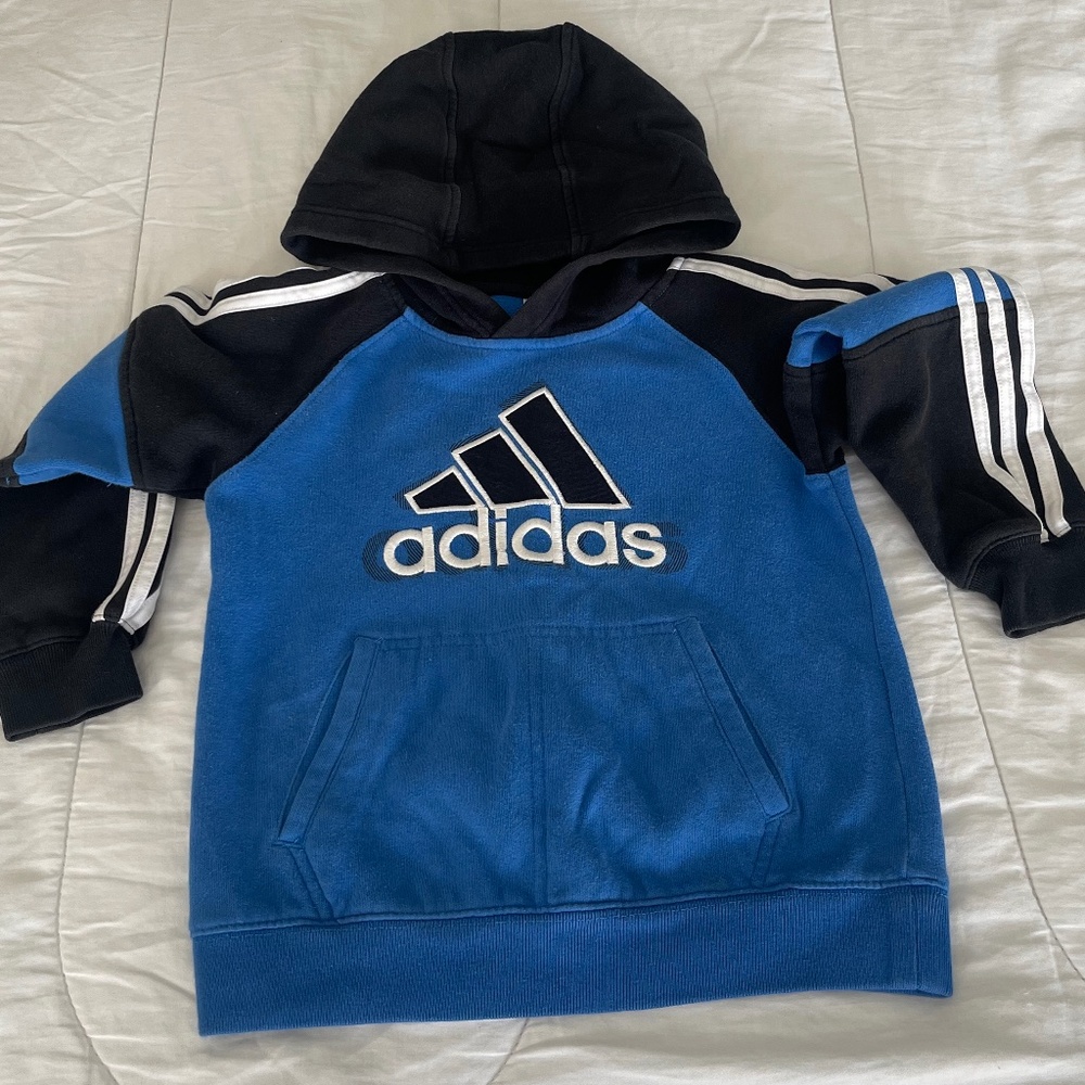 Adidas Boys Hoodie Sz 6 Embroidered Logo